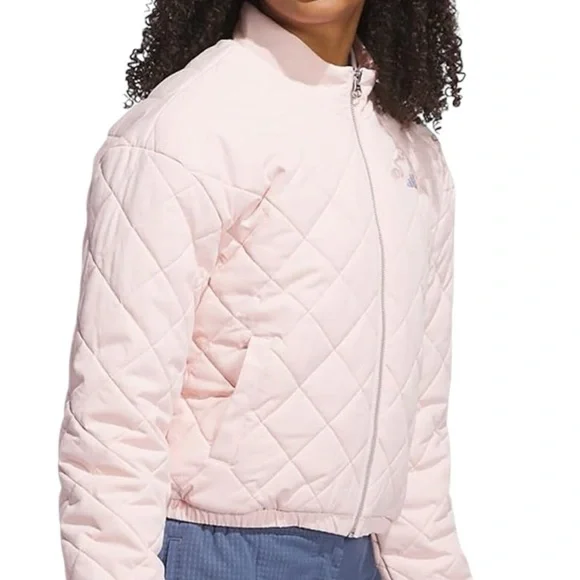 NWT ADIDAS go to golf Pink Quilted Jacket retail &150 - Picture 2 of 11